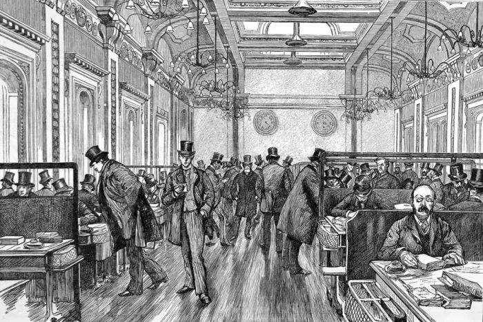 Framed Print : The Underwriting Room of Lloyds of London, 1886 Framed Print : The Underwriting Room of Lloyds of London, 1886