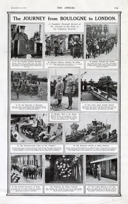 Framed Print : Unknown warrior - journey from Boulogne to London 1920 Framed Print : Unknown warrior - journey from Boulogne to London 1920