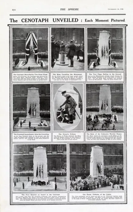 Framed Print : Unveiled Cenotaph, War Memorial 1920 Framed Print : Unveiled Cenotaph, War Memorial 1920