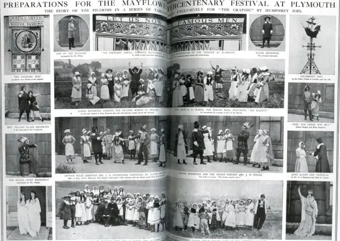 Framed Print : Various scenes showing how people were marking the 300th anniversary of the Pilgrim