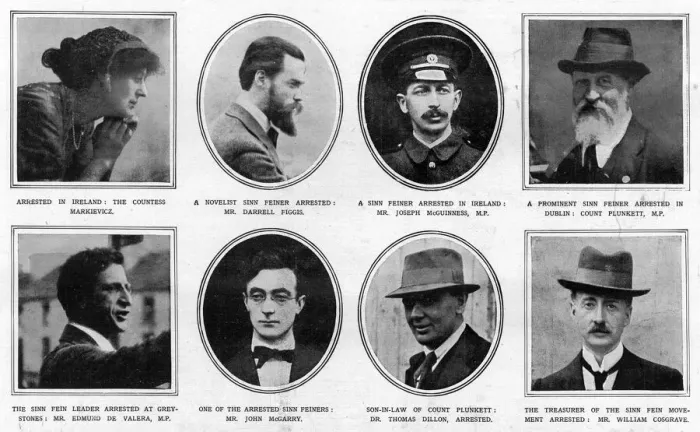 Framed Print : Various Sinn Feiners arrested over an alleged German plot