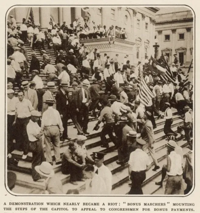 Framed Print : Veterans Riot at Washington: on the Steps of Congress Framed Print : Veterans Riot at Washington: on the Steps of Congress