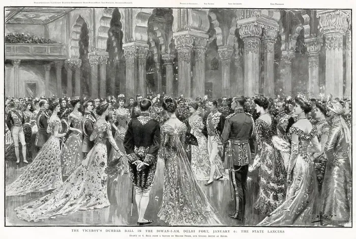 Framed Print : The Viceroy's Durbar Ball in Diwan-I-Am, Delhi Fort