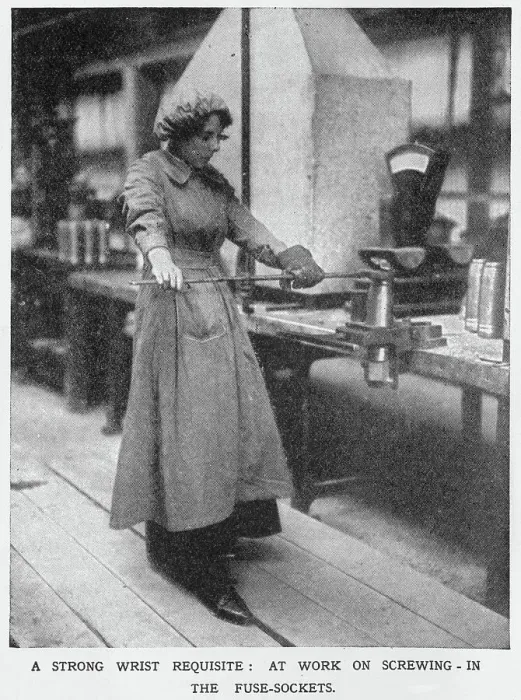 Framed Print : Vickers Munition Factory - Screwing in Fuse Sockets 1915 Framed Print : Vickers Munition Factory - Screwing in Fuse Sockets 1915