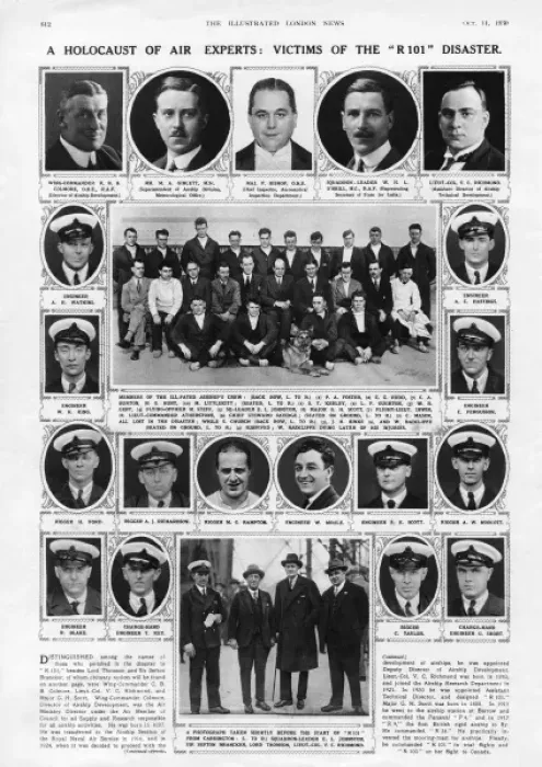 Framed Print : Victims of the R101 airship disaster