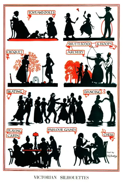 Framed Print : Victorian Silhouettes by H. L. Oakley Framed Print : Victorian Silhouettes by H. L. Oakley