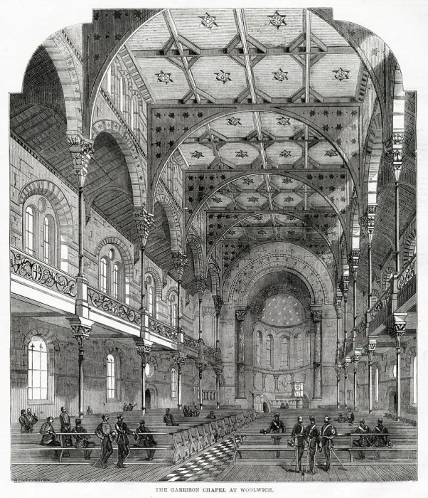 Framed Print : View of the interior of the new military chapel in Woolwich, London