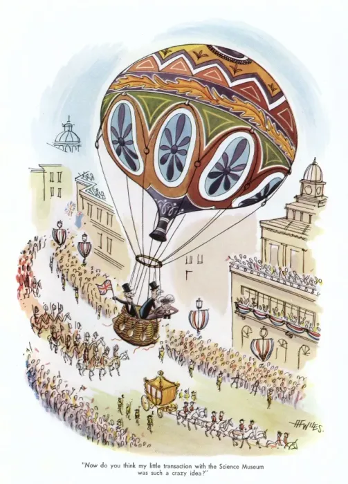 Framed Print : Viewing the Coronation by hot air balloon Framed Print : Viewing the Coronation by hot air balloon