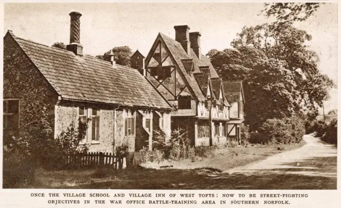 Framed Print : The former Village School and Village Inn of West Tofts Framed Print : The former Village School and Village Inn of West Tofts