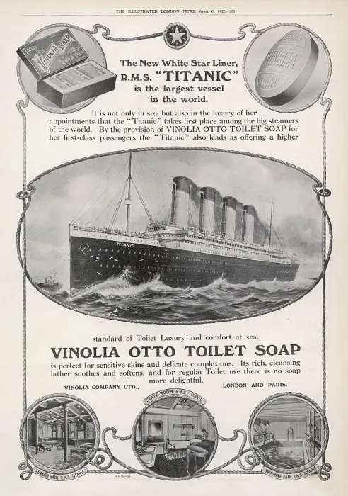 Framed Print : Vinolia Soap promotion featuring RMS Titanic