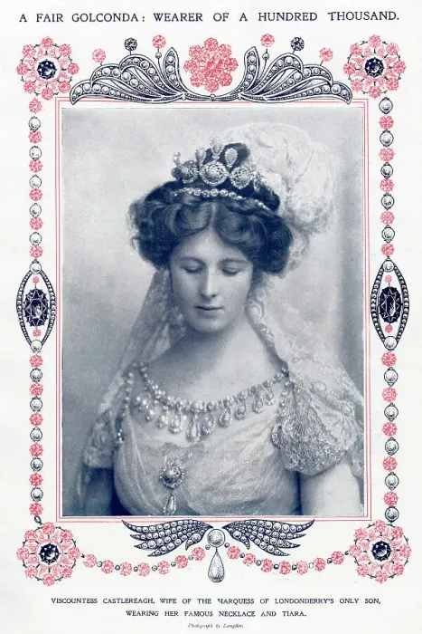 Framed Print : Viscountess Castlereagh in her famous necklace & tiara Framed Print : Viscountess Castlereagh in her famous necklace & tiara