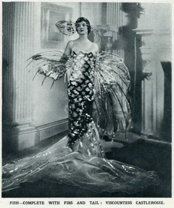Framed Print : Viscountess Castlerosse dressed as a fish course