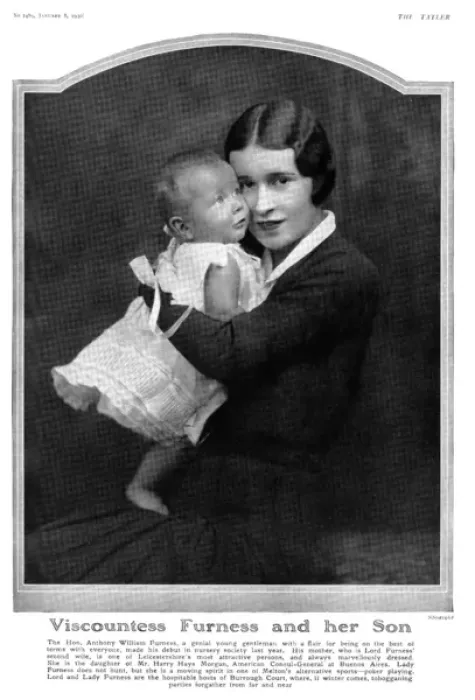 Framed Print : Viscountess Furness and her son Framed Print : Viscountess Furness and her son