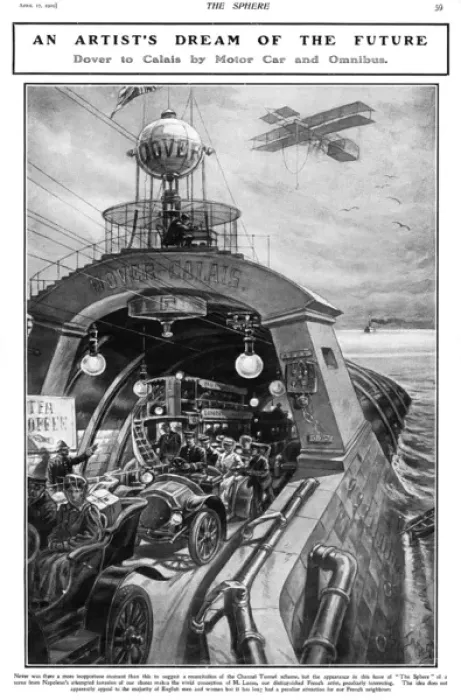 Framed Print : Vision of the Channel Tunnel in 1909 Framed Print : Vision of the Channel Tunnel in 1909