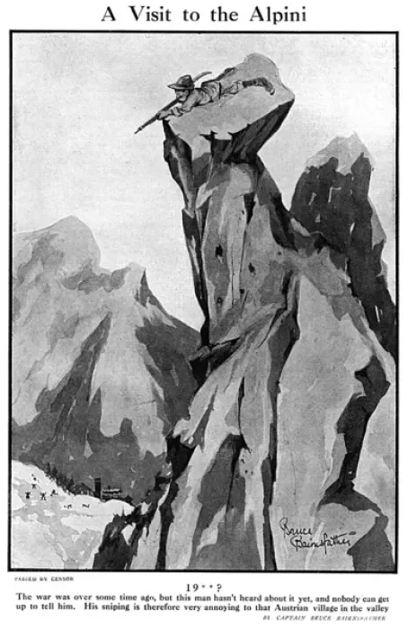 Framed Print : A Visit to the Alpini - 19? by Bruce Bairnsfather, WW1 Framed Print : A Visit to the Alpini - 19? by Bruce Bairnsfather, WW1