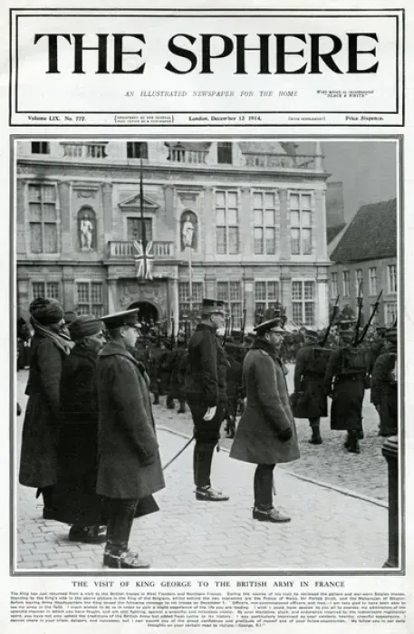 Framed Print : Visit of King George V to British troops 1914 Framed Print : Visit of King George V to British troops 1914