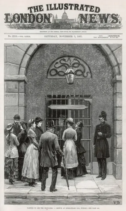 Framed Print : Visitors wait outside Kilmainham Jail, Dublin Framed Print : Visitors wait outside Kilmainham Jail, Dublin
