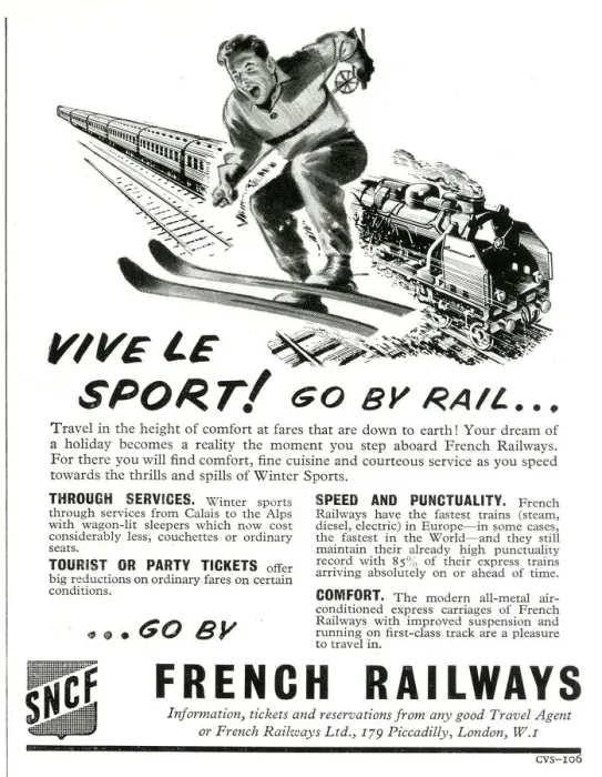 Framed Print : Vive Le Sport! Go by rail... Advert for SNCF French Railways Framed Print : Vive Le Sport! Go by rail... Advert for SNCF French Railways