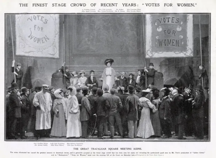 Framed Print : Votes for Women at the Court Theatre 1907 Framed Print : Votes for Women at the Court Theatre 1907