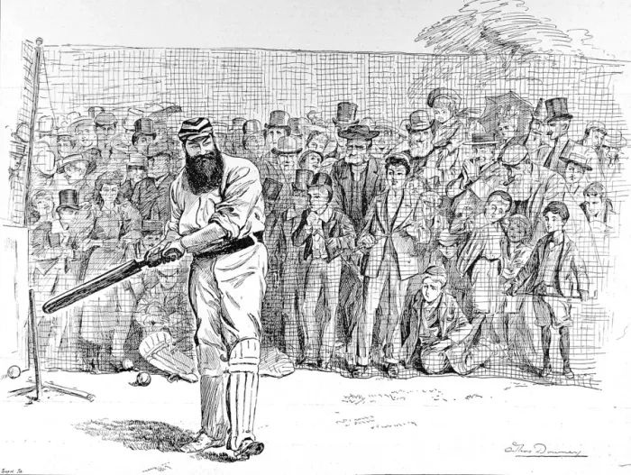 Framed Print : W. G. Grace batting in the Nets at Lords, 1895 Framed Print : W. G. Grace batting in the Nets at Lords, 1895