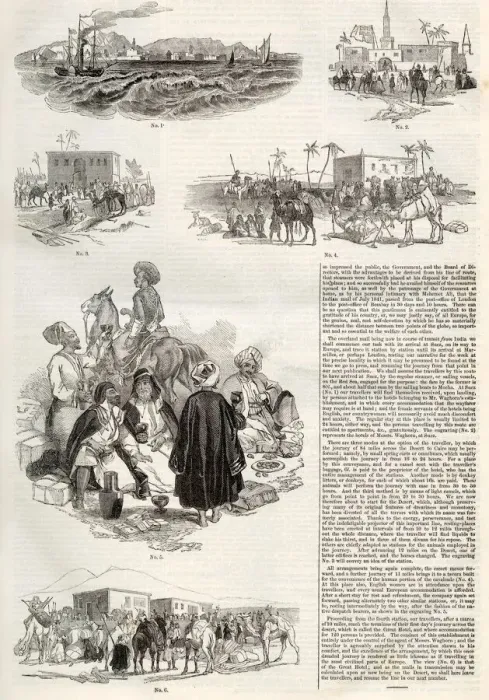 Framed Print : Waghorns Overland Route from India Date: 1842