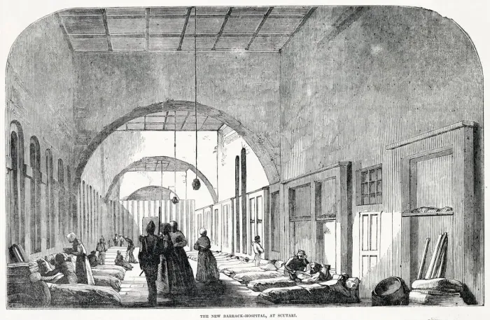 Framed Print : A ward in the new barrack hospital in Scutari Date: 1854