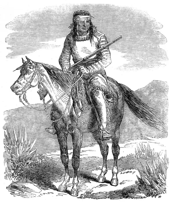 Framed Print : Warrior of the native American Indian Tribe, the Lipan, c. 18 Framed Print : Warrior of the native American Indian Tribe, the Lipan, c. 18