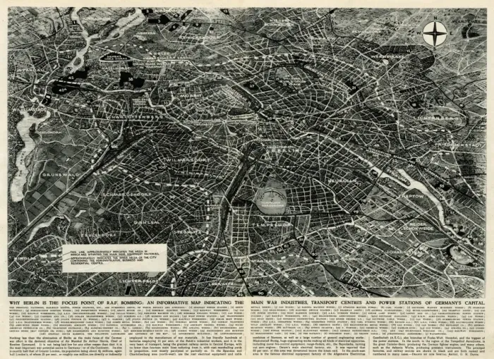 Framed Print : Wartime map of Berlin by G. H. Davis Framed Print : Wartime map of Berlin by G. H. Davis