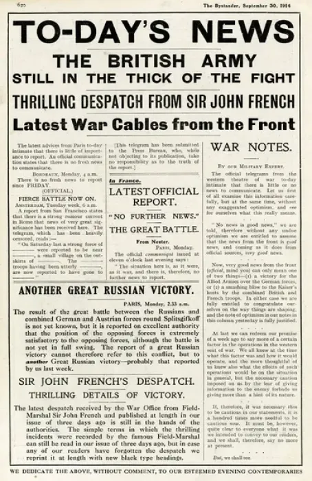 Framed Print : Wartime news satire, WW1