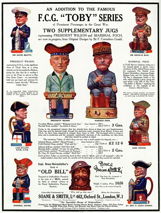 Framed Print : Wartime Toby jugs, WW1 Framed Print : Wartime Toby jugs, WW1