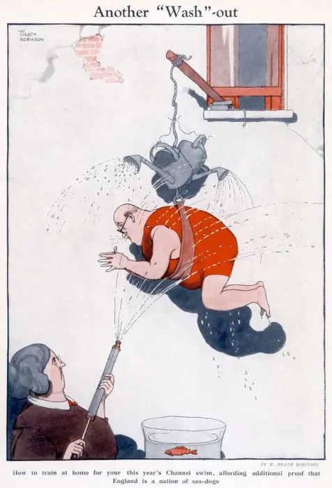 Framed Print : Another Wash-out by W. Heath Robinson Framed Print : Another Wash-out by W. Heath Robinson