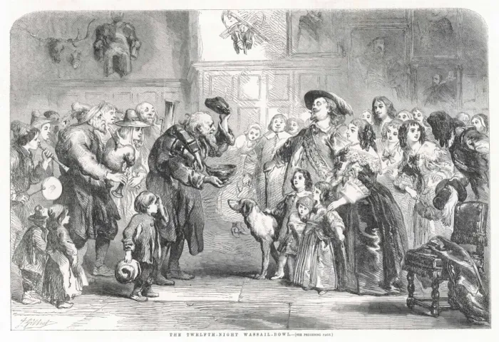 Framed Print : Wassailing at the Manor Framed Print : Wassailing at the Manor