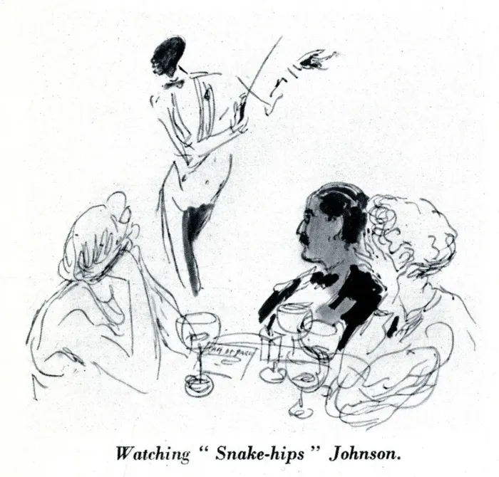 Framed Print : Watching Snake-hips Johnson at the Cafe de Paris