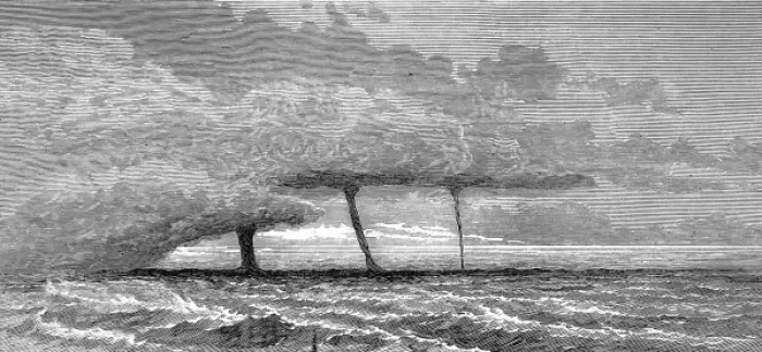 Framed Print : Waterspouts in the Mediterranean, 1872 Framed Print : Waterspouts in the Mediterranean, 1872