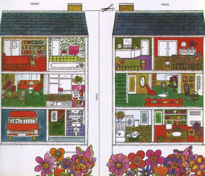 Framed Print : Wates house interior imagined by Anne Morrow Framed Print : Wates house interior imagined by Anne Morrow