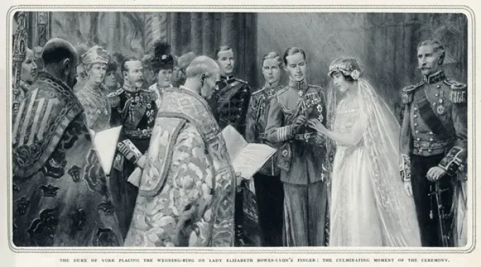 Framed Print : Wedding of Prince Albert and Lady Elizabeth Bowes-Lyon Framed Print : Wedding of Prince Albert and Lady Elizabeth Bowes-Lyon