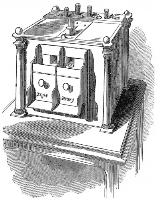 Framed Print : The Weighing Office at the Bank of England. Box of the Sover