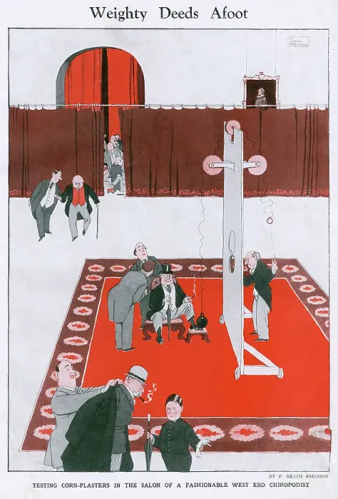 Framed Print : Weighty Deeds Afoot by William Heath Robinson Framed Print : Weighty Deeds Afoot by William Heath Robinson
