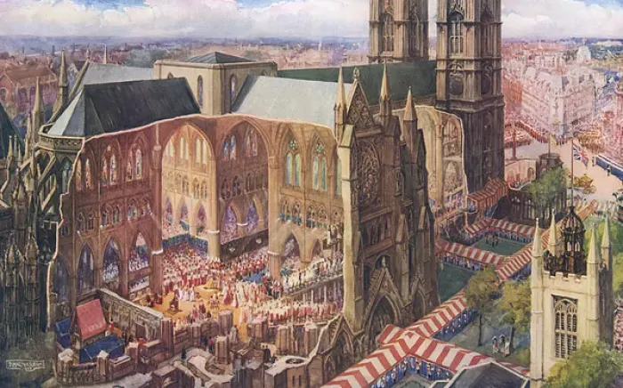 Framed Print : Westminster Abbey cut-away during Coronation 1937 Framed Print : Westminster Abbey cut-away during Coronation 1937