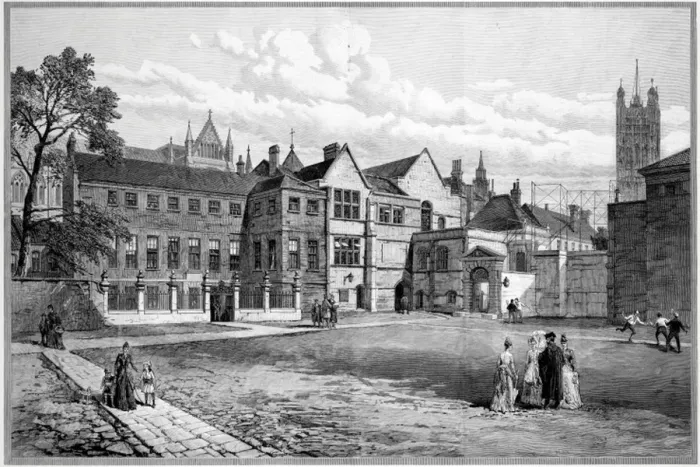 Framed Print : Westminster School, Little Deans Yard 1890 Framed Print : Westminster School, Little Deans Yard 1890