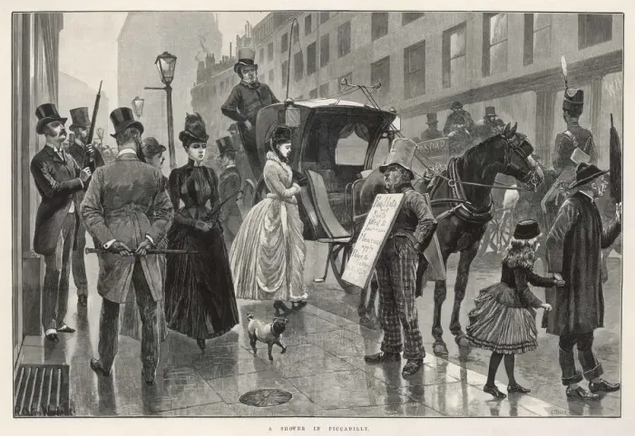 Framed Print : Wet day in Piccadilly, Central London