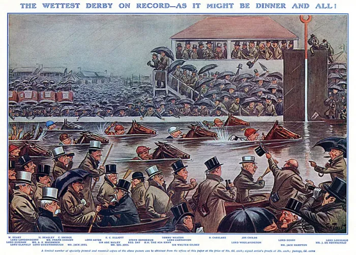 Framed Print : The Wettest Derby on Record by The Tout, 1927 Framed Print : The Wettest Derby on Record by The Tout, 1927