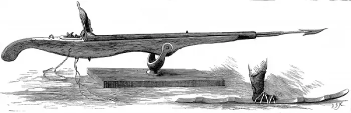 Framed Print : Whale Gun and Snow-shoe, 1875