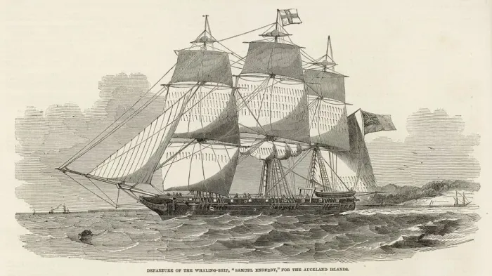 Framed Print : Whaling Ship / 1849 Framed Print : Whaling Ship / 1849