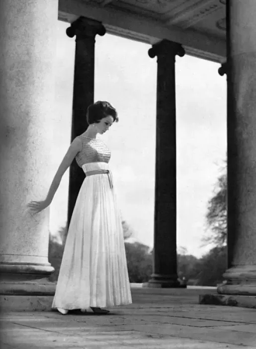 Framed Print : White pure silk chiffon ball dress by Victor Stiebel Framed Print : White pure silk chiffon ball dress by Victor Stiebel