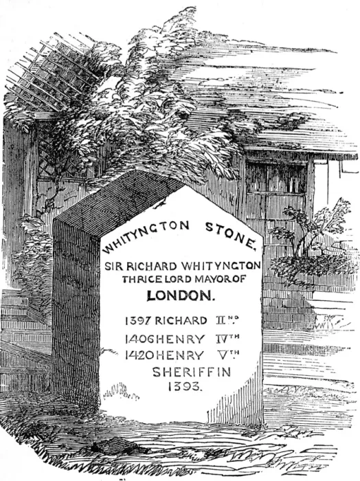 Framed Print : The Whityngton Stone, Holloway, London, 1854