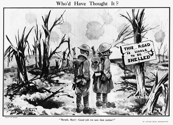 Framed Print : Who d Have Thought It?, by Bairnsfather Framed Print : Who d Have Thought It?, by Bairnsfather
