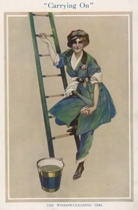 Framed Print : The Window Cleaning Girl Framed Print : The Window Cleaning Girl