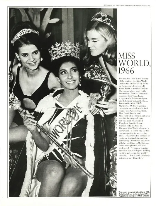 Framed Print : Winner of Miss World, Miss India - Reita Faria Framed Print : Winner of Miss World, Miss India - Reita Faria