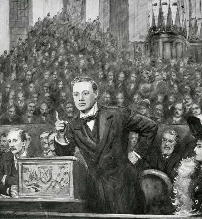 Framed Print : Winston Churchill addressing meeting in Birmingham Framed Print : Winston Churchill addressing meeting in Birmingham
